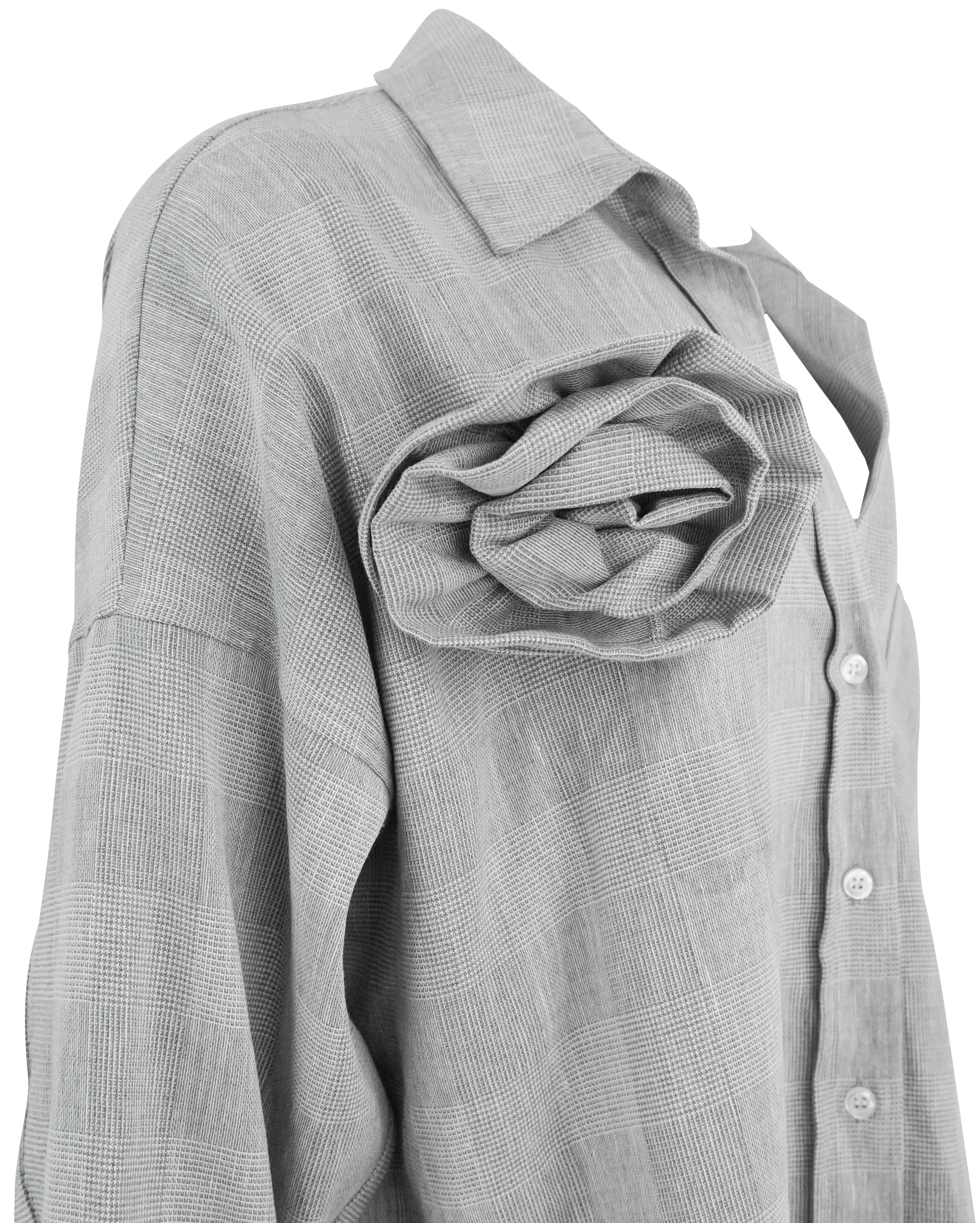 White Sand Rosie Blouse in Grey/White - Image 3