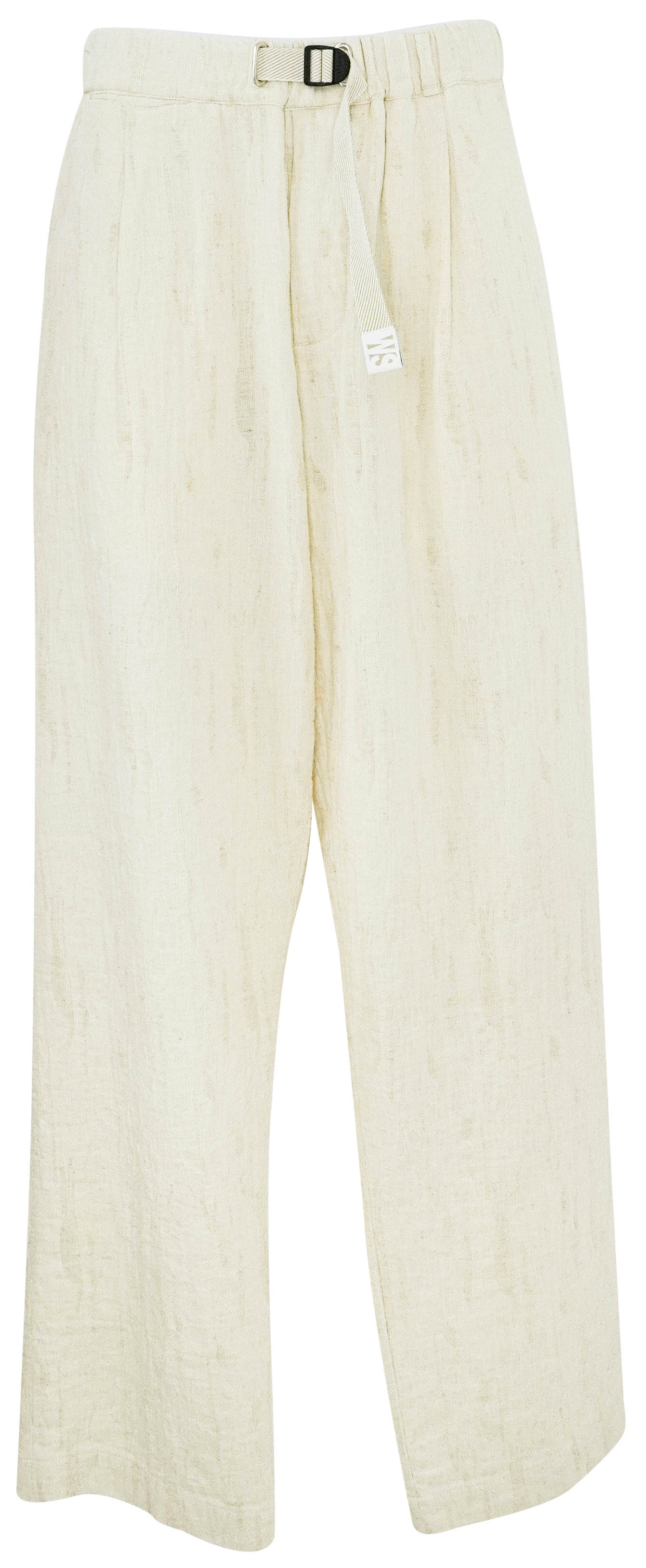 White Sand Textured Pants in Light Beige
