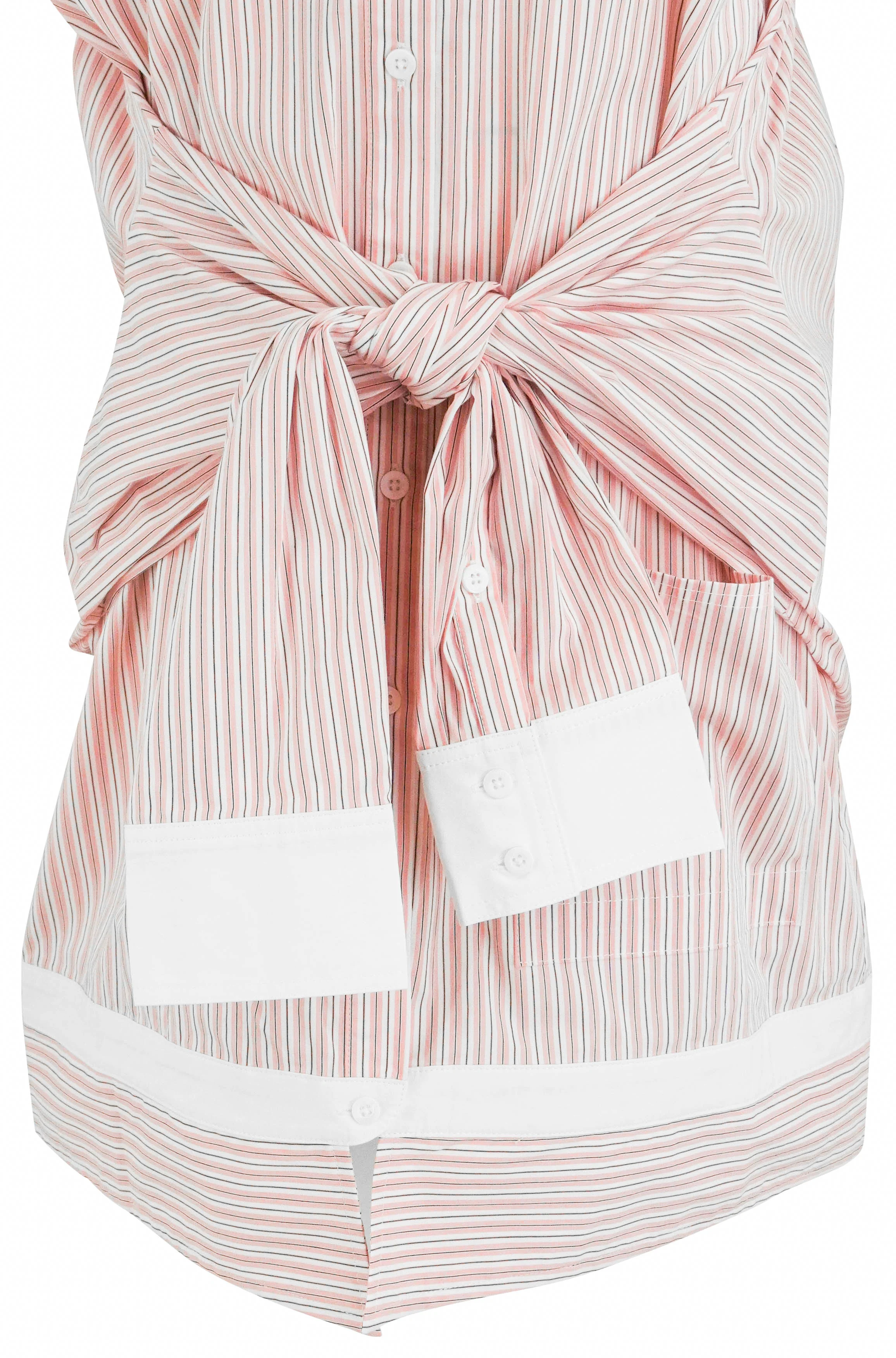 Wynn Hamlyn Upside Down Mini Dress in Pink Stripes - Image 3