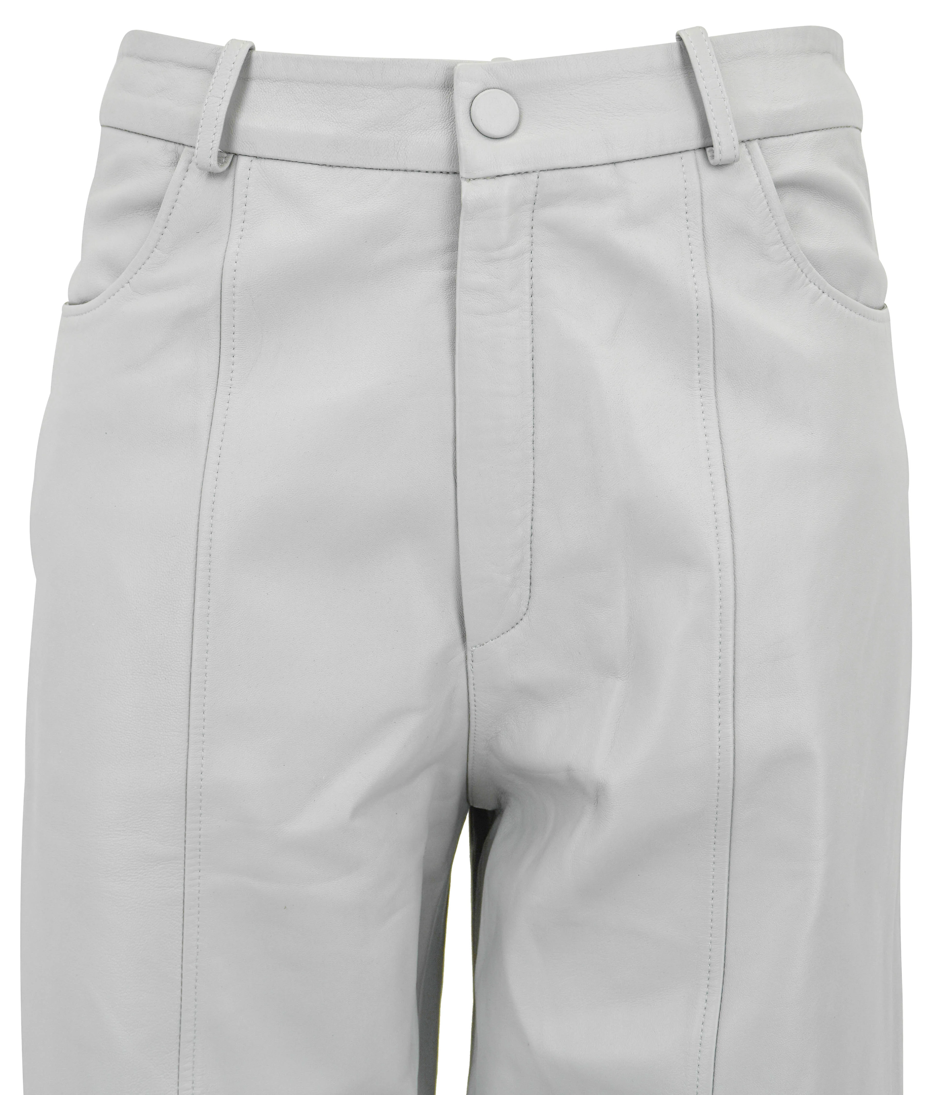 Zeynep Arcay Leather Pants in Grey Silence - Image 4